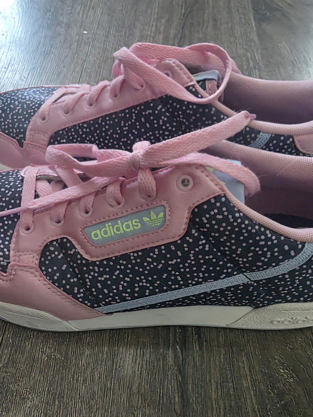 Adidas Continenal 80 Pink and Navy Speckle Low-Top Sneakers